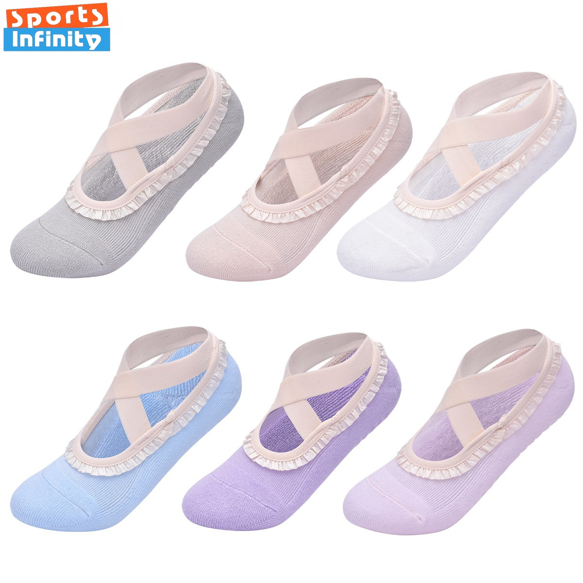 Yoga Strap Cotton - Женские носки для йоги с кружевными