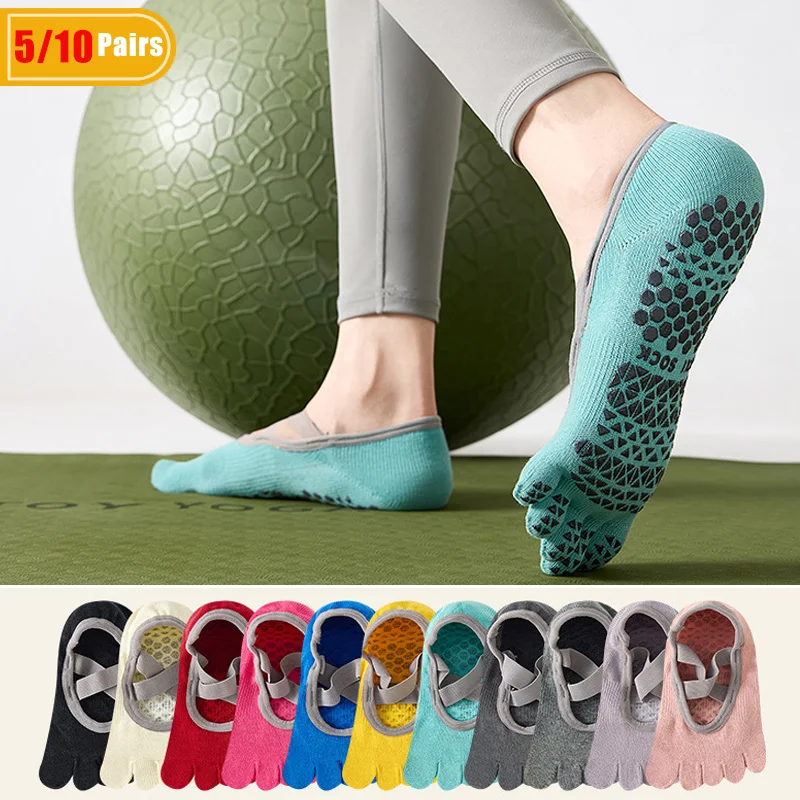 Pilates Yoga And Gym - 5/10 пар женских хлопковых носков для