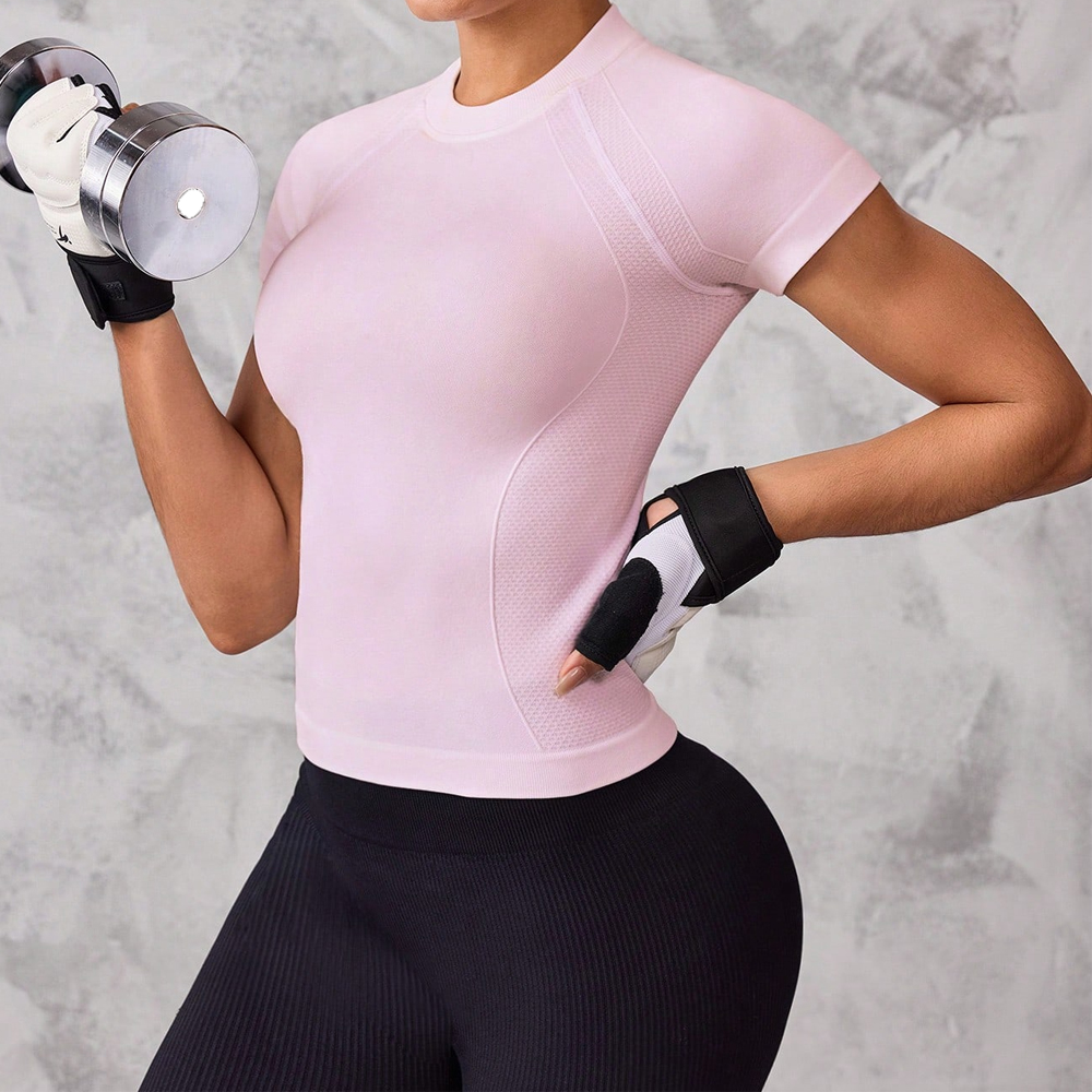Yoga Strap Cotton - Женский спортивный топ с короткими рукавами,