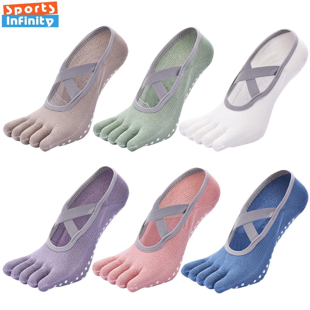 Yoga Strap Cotton - Женские противоскользящие носки для йоги с
