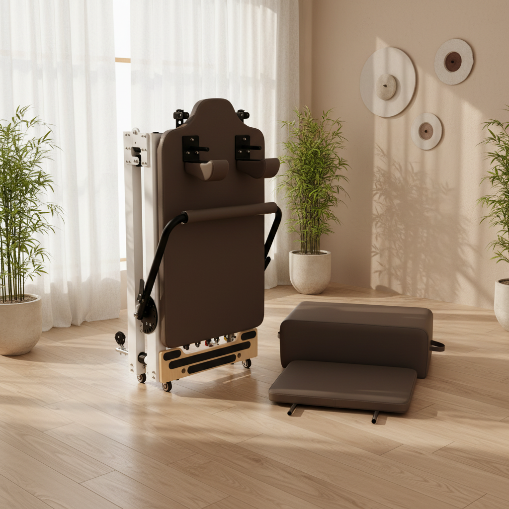 Pilates Reformer Spring - Профессиональный складной алюминиевый пилатес-реформер с низкоинтенсивными