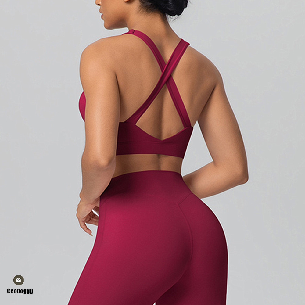 Pilates Yoga Jacket - Спортивный бюстгальтер-топ с перекрестными лямками для