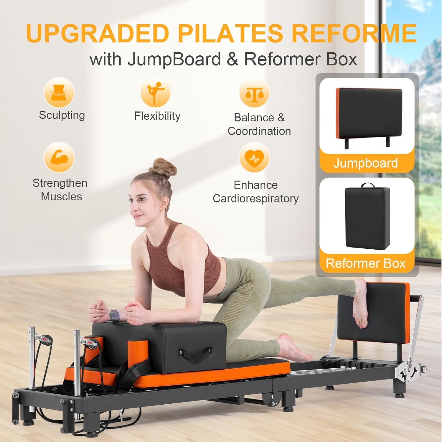 Пилатес-реформер, складной тре – обзор и цена Pilates Reformer Spring