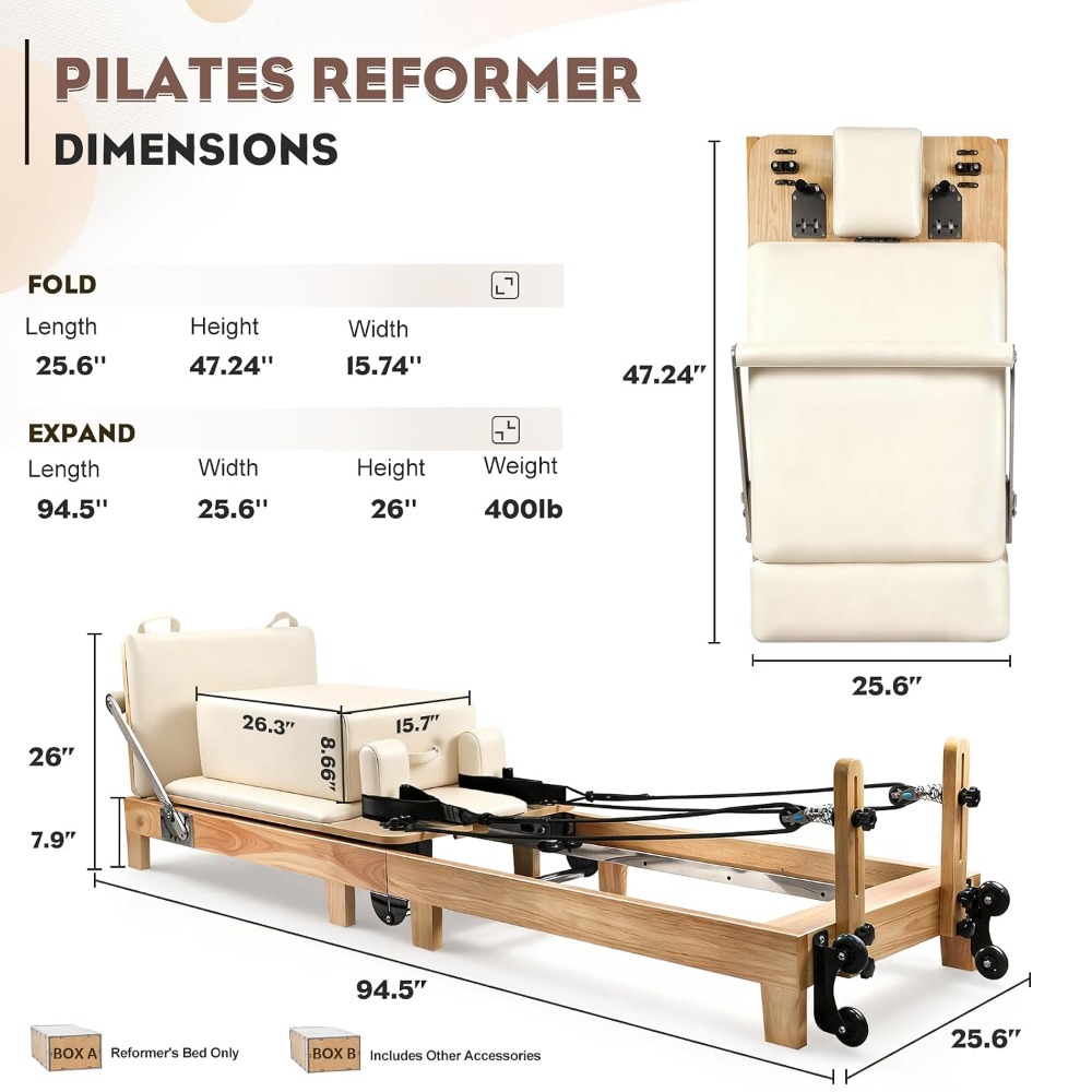 Складной деревянный пилатес-ре – обзор и цена Pilates Reformer Spring