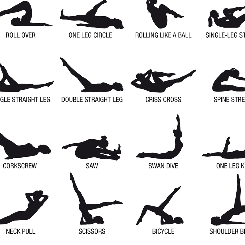 Безрамный плакат-схема для пил – обзор и цена Pilates Yoga And Gym