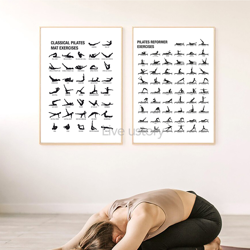 Безрамный плакат-схема для пил – обзор и цена Pilates Yoga And Gym