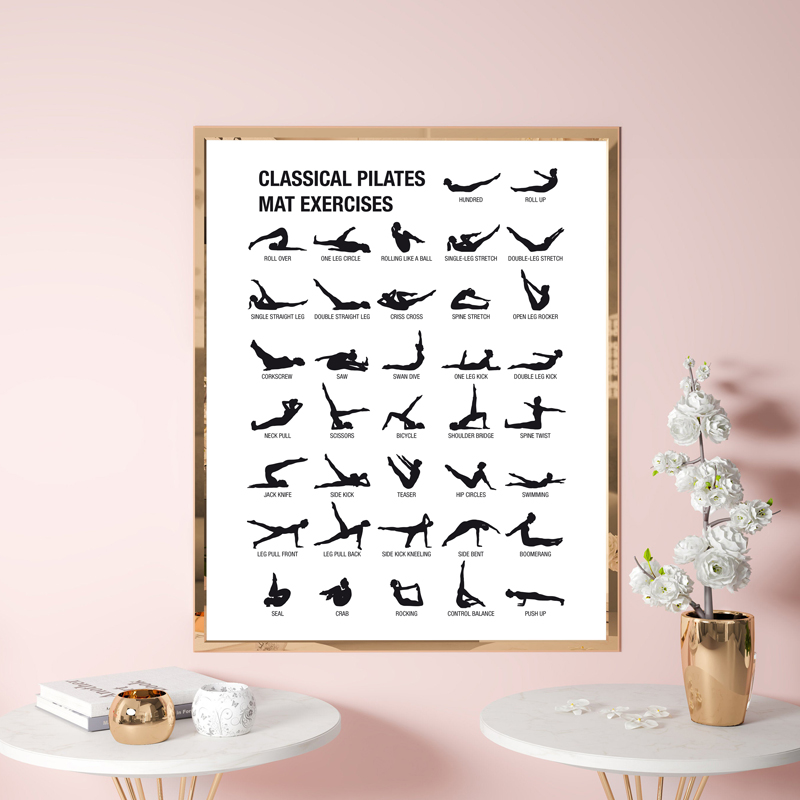 Безрамный плакат-схема для пил – обзор и цена Pilates Yoga And Gym